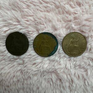 UK Penny Collection – 1893, 1962, 1966 – Vintage British Coins